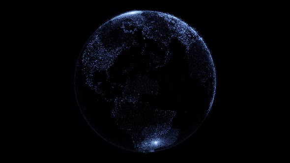 Earth Globe Hologram 4k