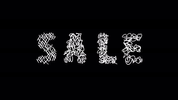Grungy wiggle handwritten Sale text