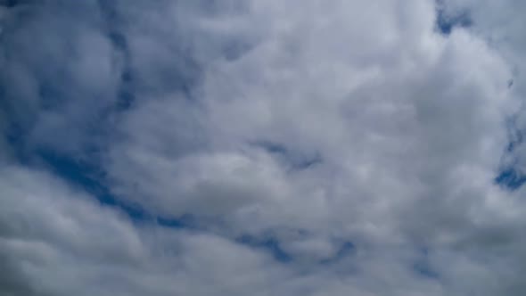 Clouds Move Smoothly in the Blue Sky. Timelapse