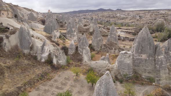 Cappadocia Landscape Aerial View. Turkey. Goreme National Park