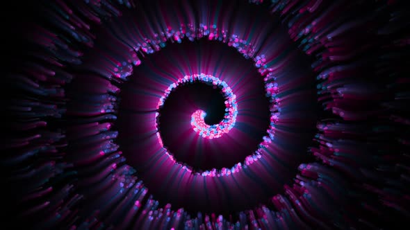 Abstract Spiral Colorful Moving Particles V4