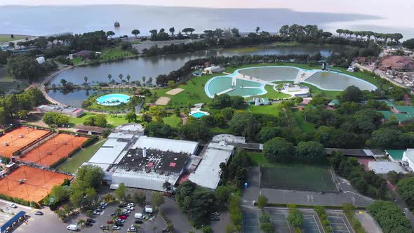 Park Tierra Santa, Aquapark, Playground, Lake (Buenos Aires) aerial view