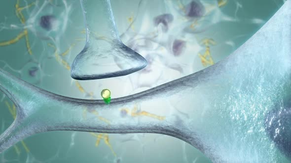 Synapse and Neurons sending electrical signals and chemical signaling alt