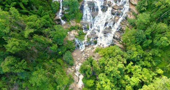 Aerial View of Maeya Waterfall Thailand