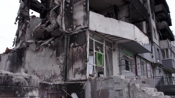 Residential Building Destroyed By the War in Ukraine Borodyanka Bucha District