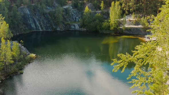 Crystal lake National park Bazhov places Turquoise water in a forest lake