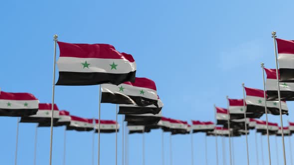 Syria Row Of Flags Animation