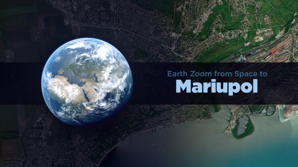 Mariupol (Ukraine) Earth Zoom to the City from Space
