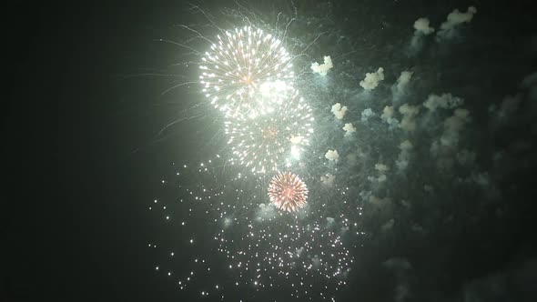 Spectacular Fireworks Lighting Up the Sky in Abu Dhabi UAE for Eid Celebration