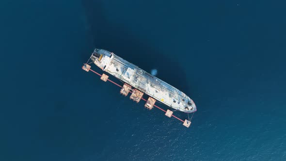 A gas tanker is at sea aerial view 4 K Turkey Alanya