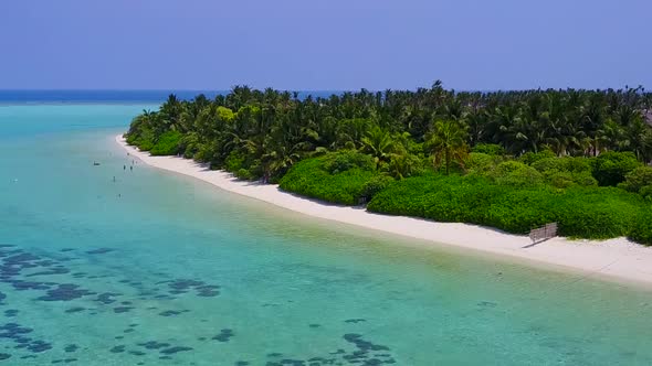 Drone travel of marine seashore beach time by sea and sand background