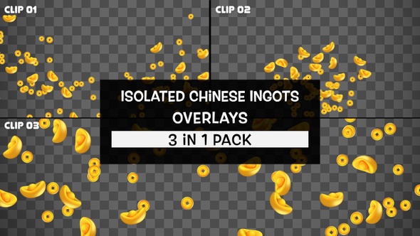 Isolated Chinese Ingots Overlays Pack