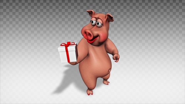 Cartoon Pig - Show Present
