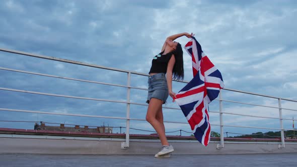 Girl with the United Kingdom flag