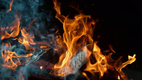 Fireplace in Super Slow Motion Shooting with High Speed Cinema Camera in