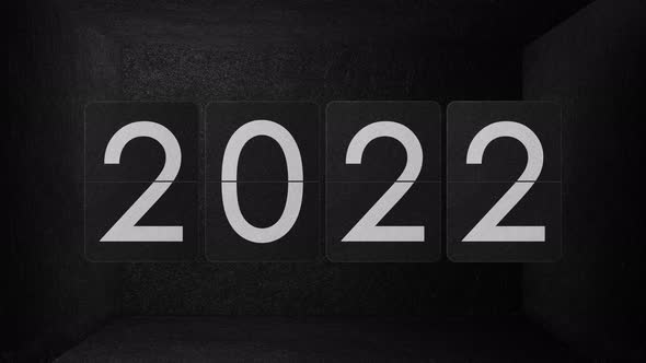 Flip Clock Switches From Year 2021 To 2022 To 2023 Dark Space Box