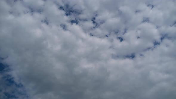 Clouds Move Smoothly in the Blue Sky. Timelapse