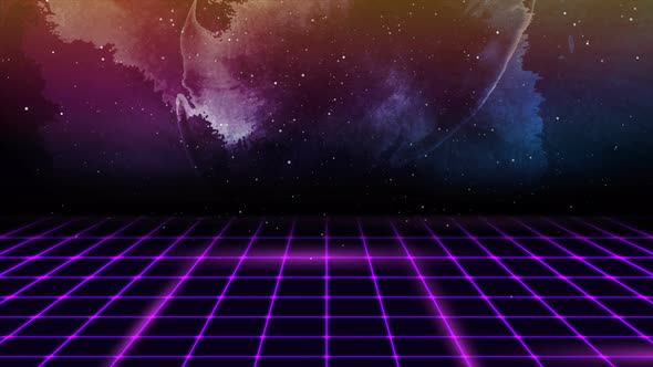 Retro Futuristic Abstract Grid  alt