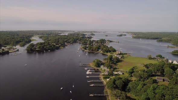 Boats leaving marina