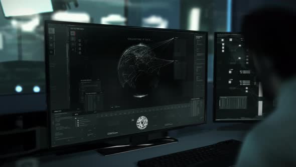 Spy satellite network server locating the target terrorist in western europe alt