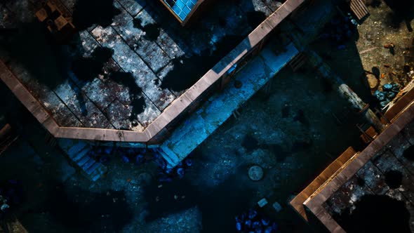 Aerial View of Abandoned Old Factory alt