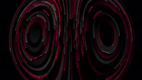 Beautiful flow of radial sound waves on black background