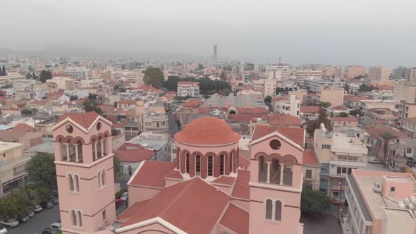 4K drone views of the Holy Cathedral of Virgin Mary Pantanassis in Limassol, Cyprus