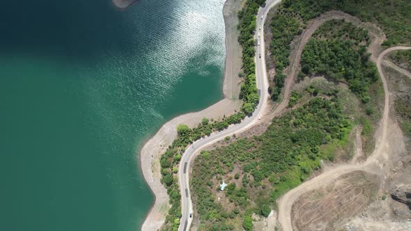 Aerial Lake and Road