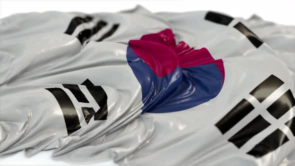 Korea South Flag On A White Chalkboard  alt