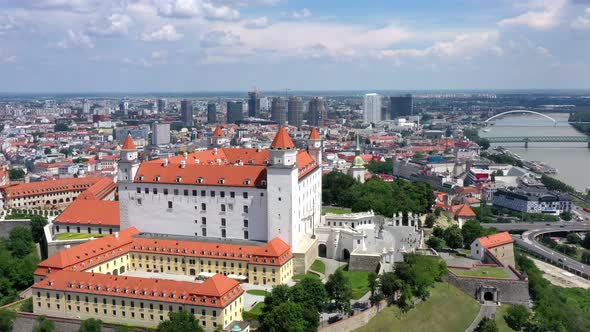 Aerial view of Bratislava Castle in Slovakia