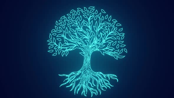 Data Technology Tree futuristic animation alt