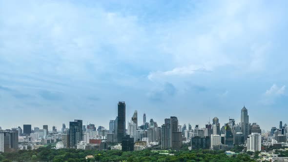 Time Lapse Cityscape and Highrise Buildings in Metropolis City Center