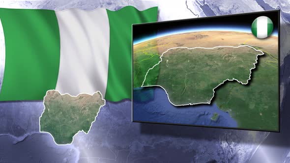 Nigeria Flag And Map Animation