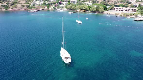 Aerial view of Sailboat