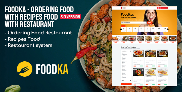 Foodka - Ordering Food with Recipes Food with Restaurant system