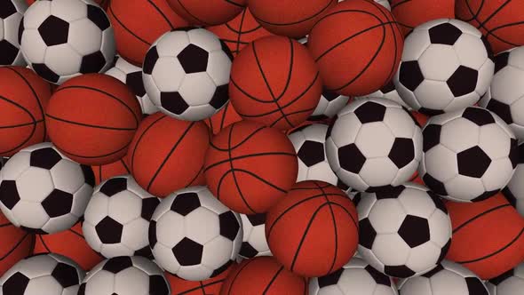 Football Soccer Ball and Basketball Ball Transition With Alpha Channel  alt