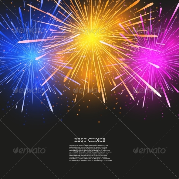 Vector Creative Fireworks Modern Background