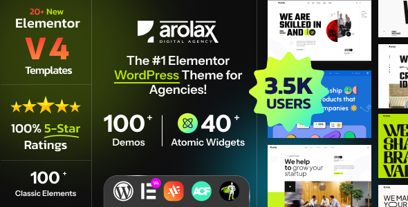 Arolax | Elementor V4 Creative Digital Agency Theme