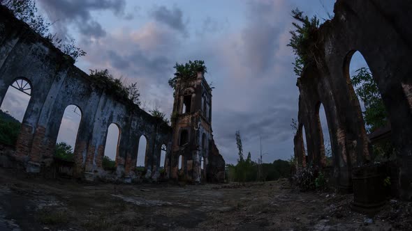 Timelapse abandoned Church of the Sacred Heart of Jesus.