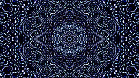 Bright abstract light governing blue color, kaleidoscope