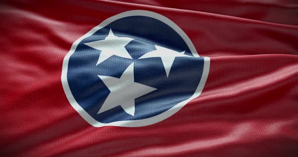 Tennessee state flag waving background
