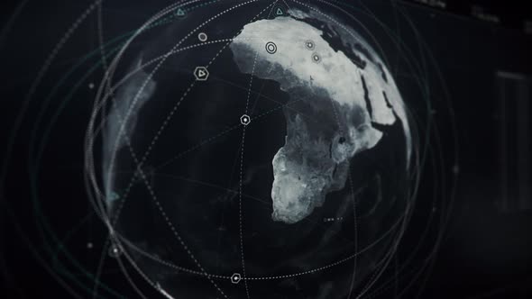 Scanning System Uses Internet Connection Satellite For Globe Analysis Display alt