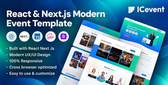 ICevent – Modern Event React Next.js Template
