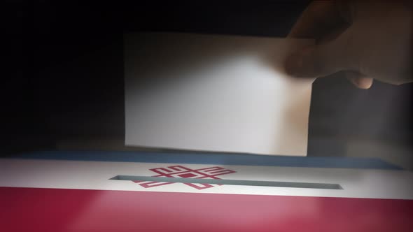 Digital Composite Hand Voting To National Flag OF Mari El  alt