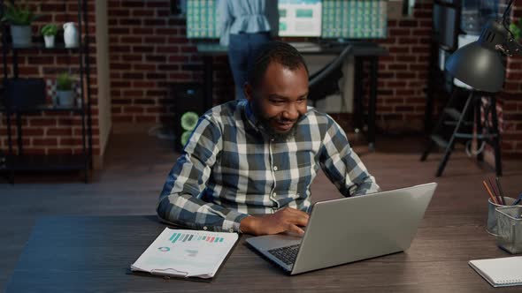 Cheerful Consultant Celebrating Market Exchange Investment