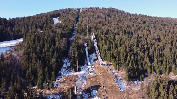 Aerial View Of Former Ski Jump Site Of 1984 Sarajevo Olympics