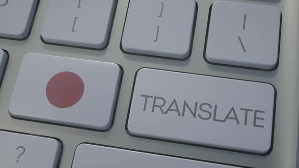 Translate Concept on Keyboard with Japan Flag
