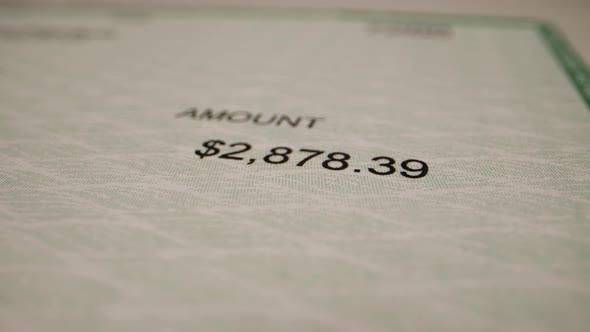 detail shot of a large income check