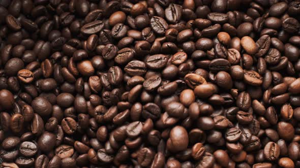 Pile Of Coffee Beans. Close-up.