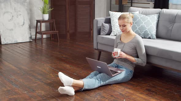 Young woman is resting at home